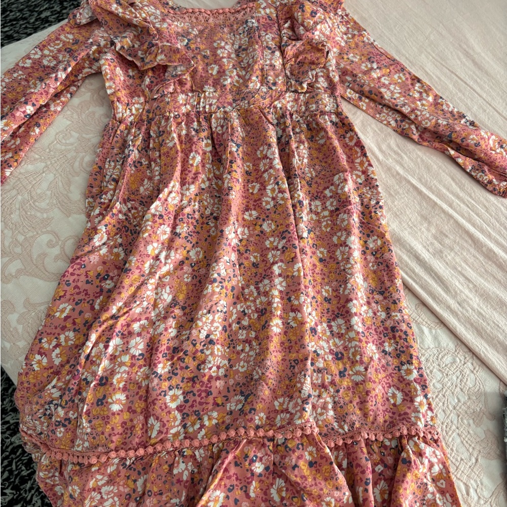 Jessica Simpson Floral Kids Dress in Pink and Orange